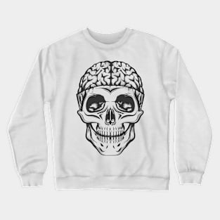 Skull with Open Brain Crewneck Sweatshirt